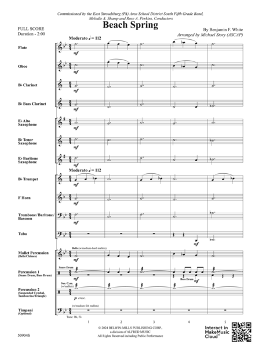Beach Spring: Score Beach Spring: Score Concert Band scores gallery preview page 3