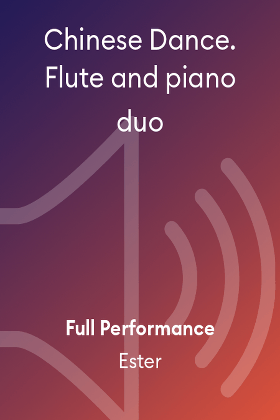 Chinese Dance. Flute and piano duo Woodwind Duet scores gallery preview page 1