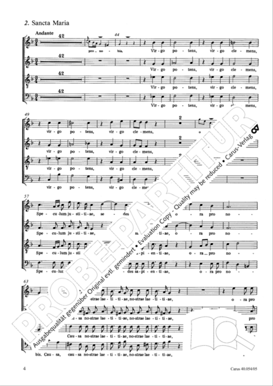 Litaniae Lauretanae B.M.V in B 4-Part scores gallery preview page 5