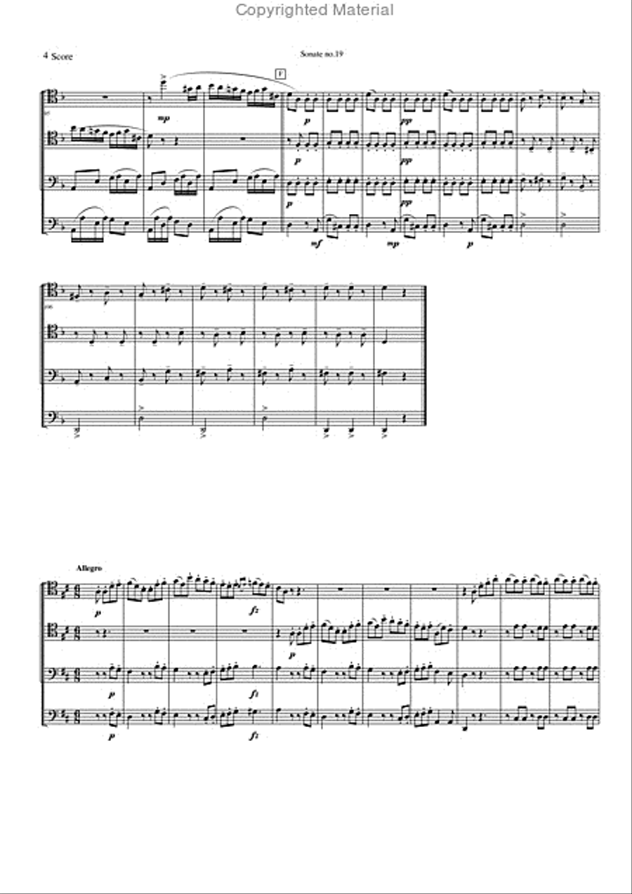 Sonate n 19 op 49 n1 Sonate n 19 op 49 n1 Trombone Quartet scores gallery preview page 5