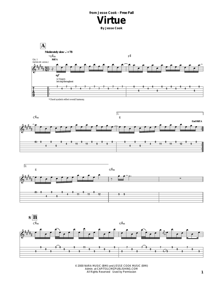 Virtue Acoustic Guitar scores gallery preview page 1