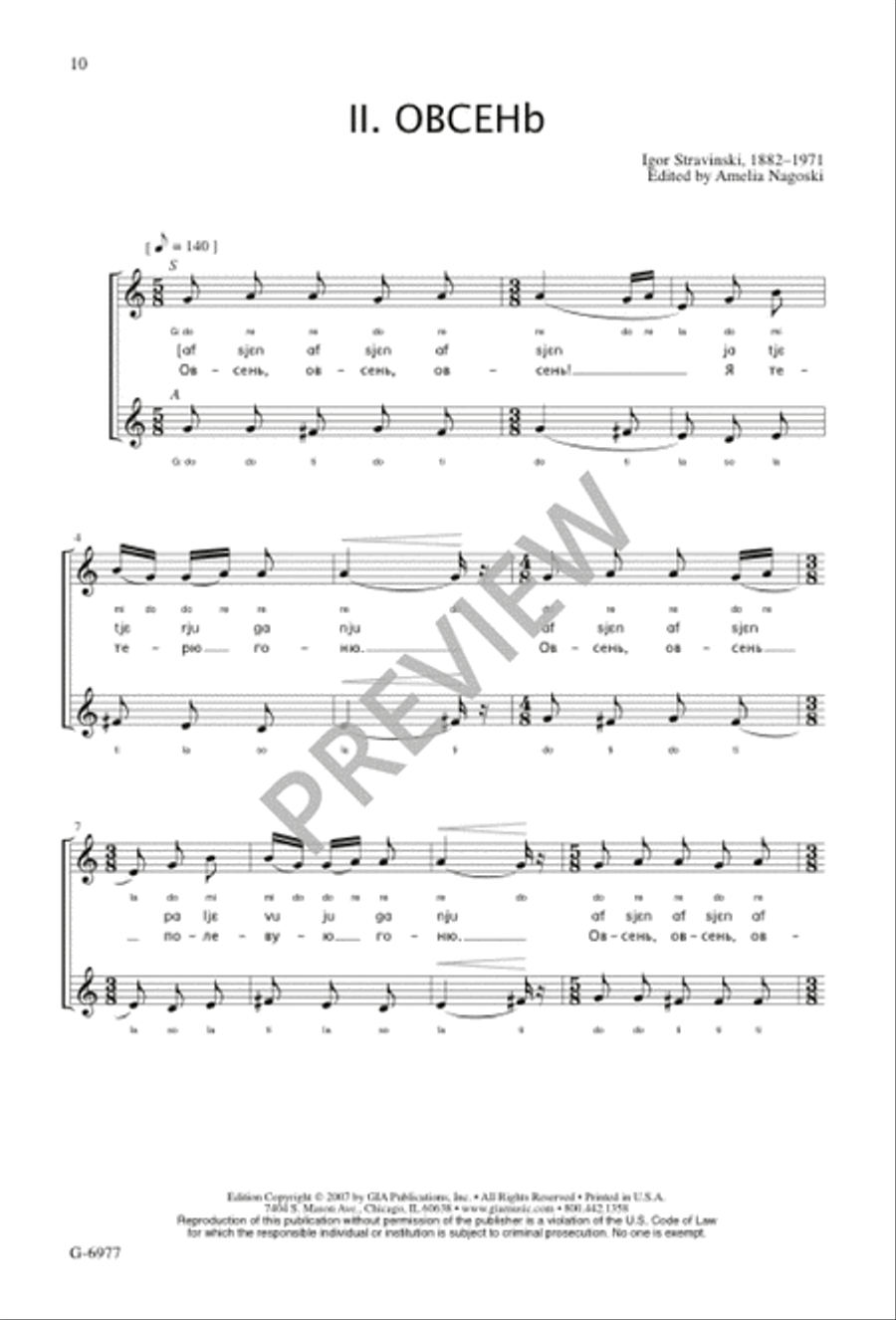 Four Russian Peasant Songs SSAA scores gallery preview page 11