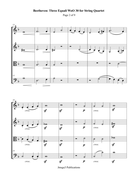 Beethoven: Three Equali WoO 30 for String Quartet image number null