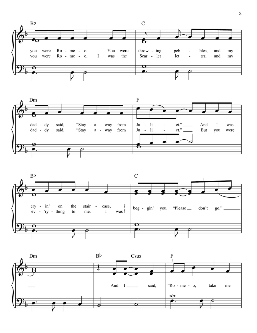 Love Story Easy Piano scores gallery preview page 3