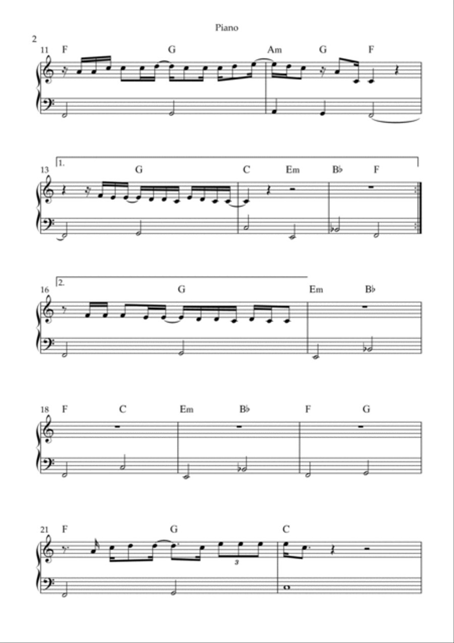 Like A Wrecking Ball Easy Piano scores gallery preview page 2