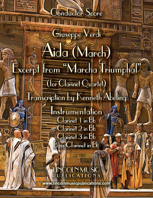 Book cover for March – Aida March (excerpt from Triumphal March) (for Clarinet Quartet)