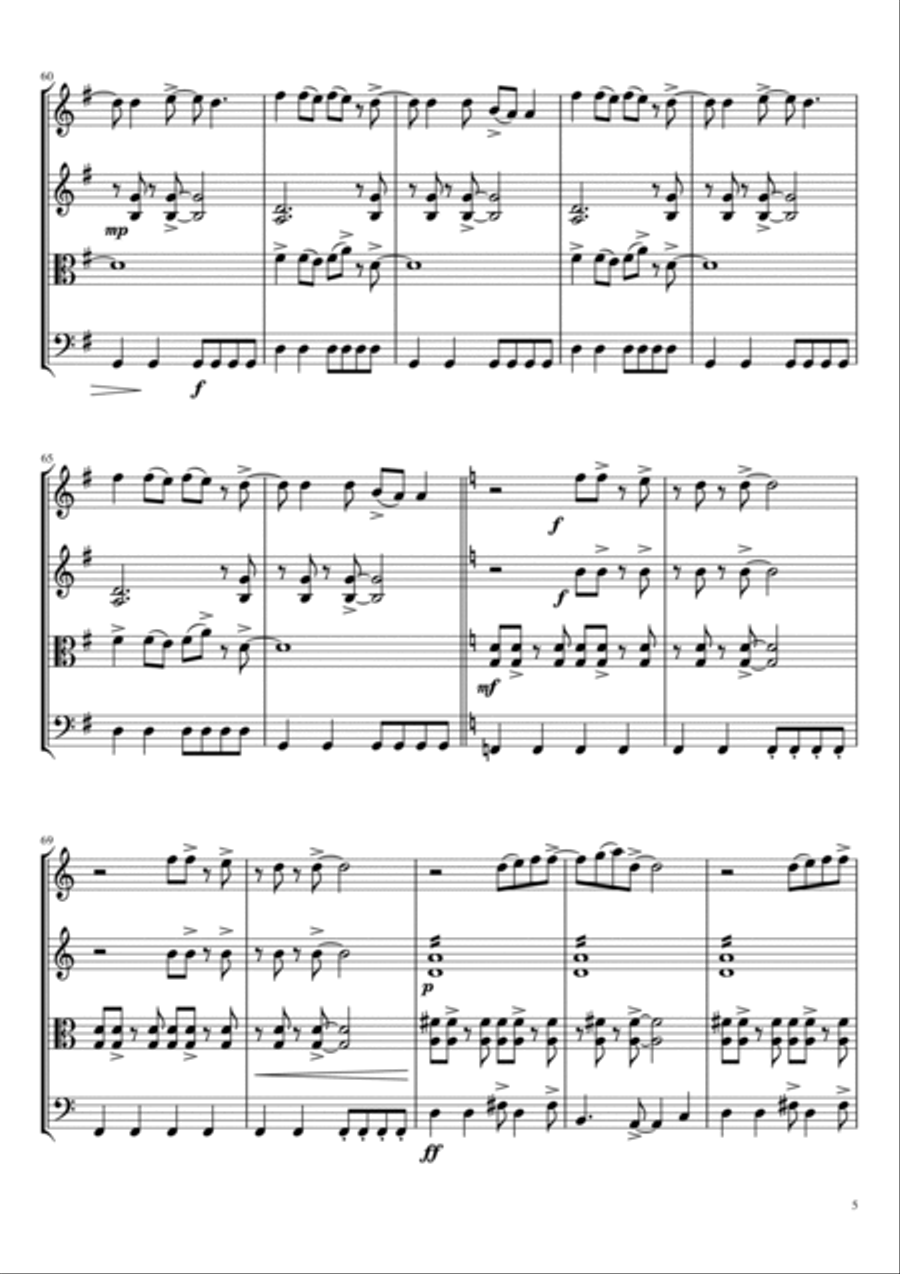 The Bartender And The Thief String Quartet scores gallery preview page 5