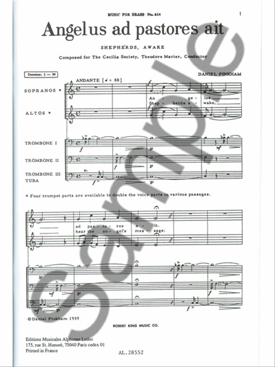 Angelus Ad Pastores Ait (choral-female Accompanied) Choir scores gallery preview page 2