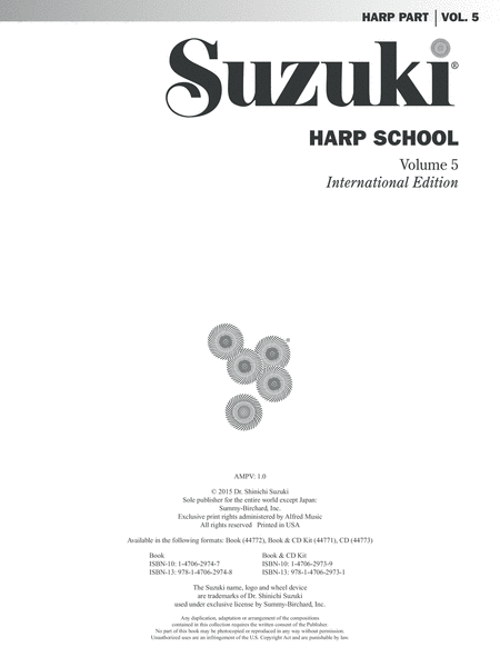 Suzuki Harp School, Volume 5 image number null