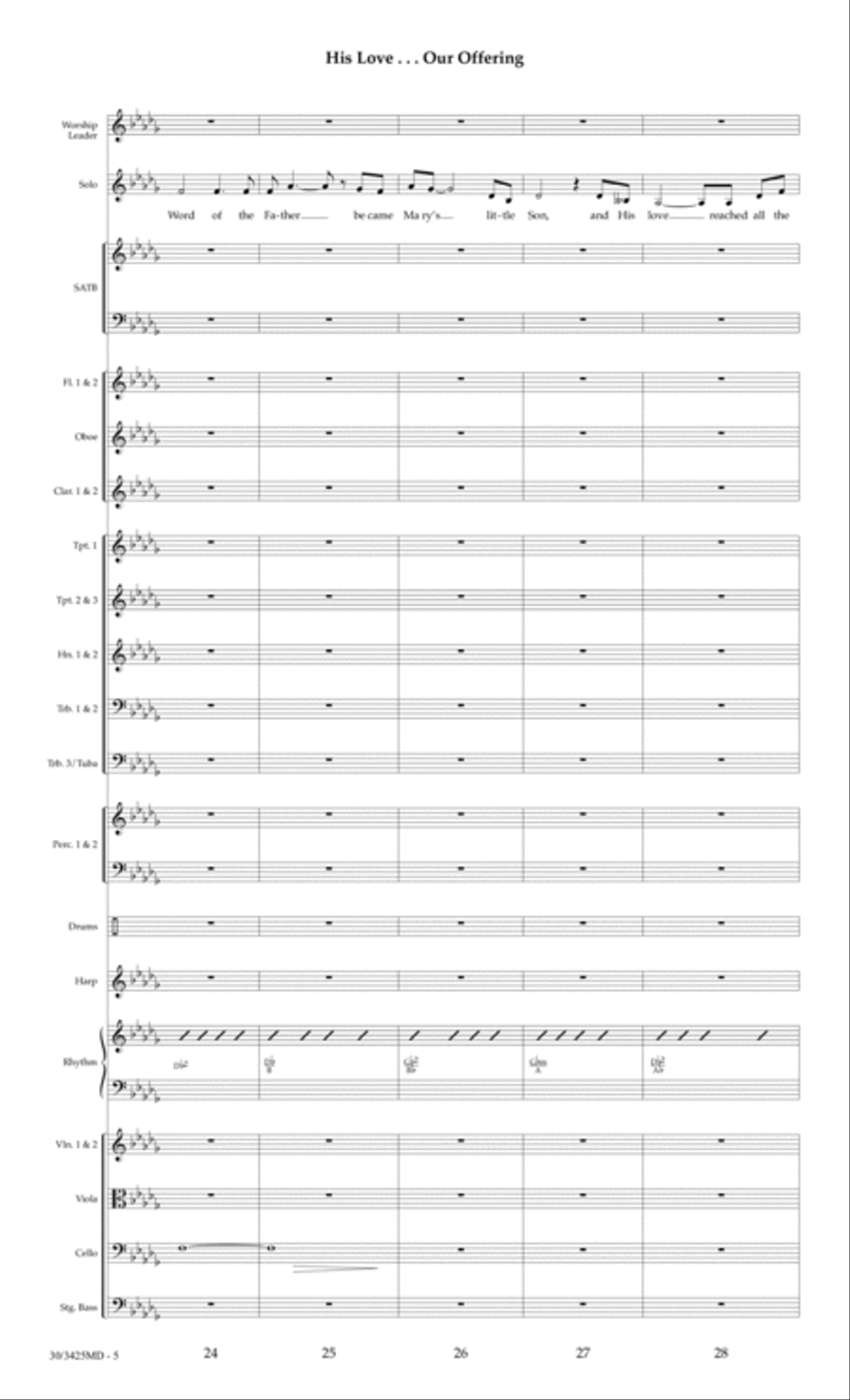 His Love...Our Offering - Orchestral Score and Parts Choir scores gallery preview page 8