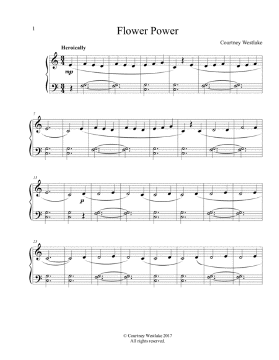 Flower Power Flower Power Easy Piano scores gallery preview page 1