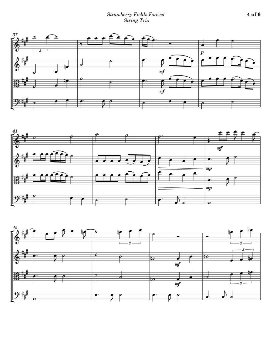 Strawberry Fields Forever String Trio scores gallery preview page 4