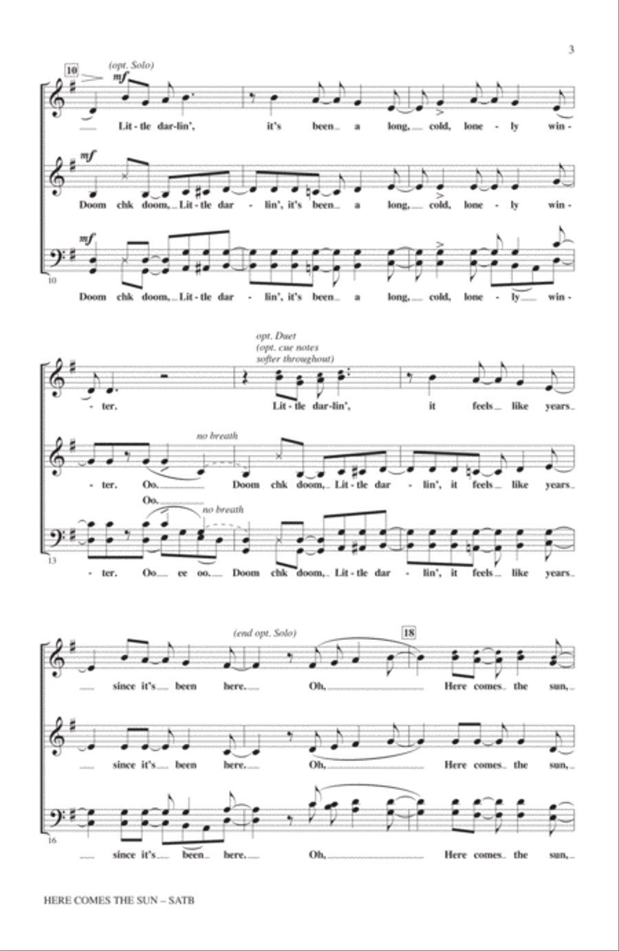 Here Comes The Sun (arr. Kirby Shaw) 4-Part scores gallery preview page 2
