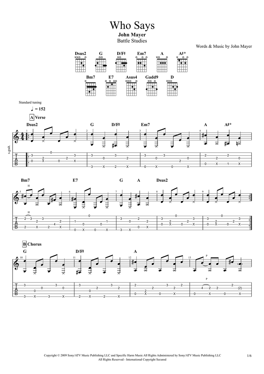 Who Says Acoustic Guitar scores gallery preview page 1