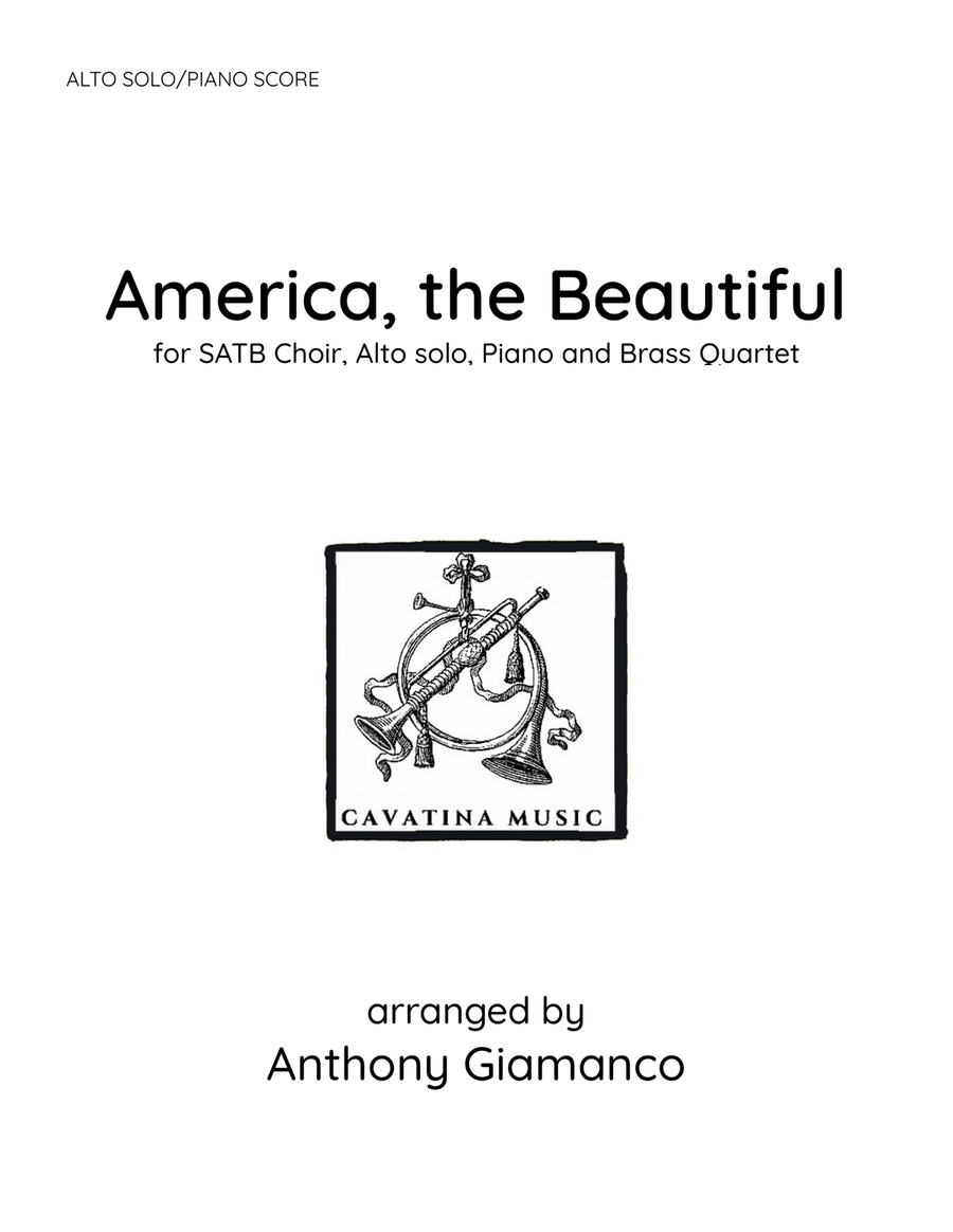 AMERICA, THE BEAUTIFUL - Alto solo/Piano score