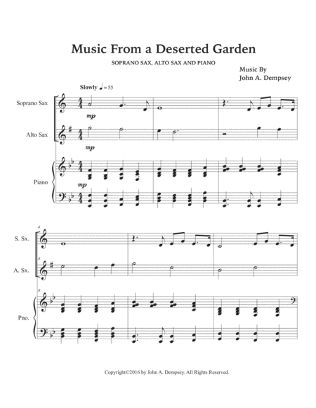 Music From a Deserted Garden (Trio for Soprano Sax, Alto Sax and Piano) image number null