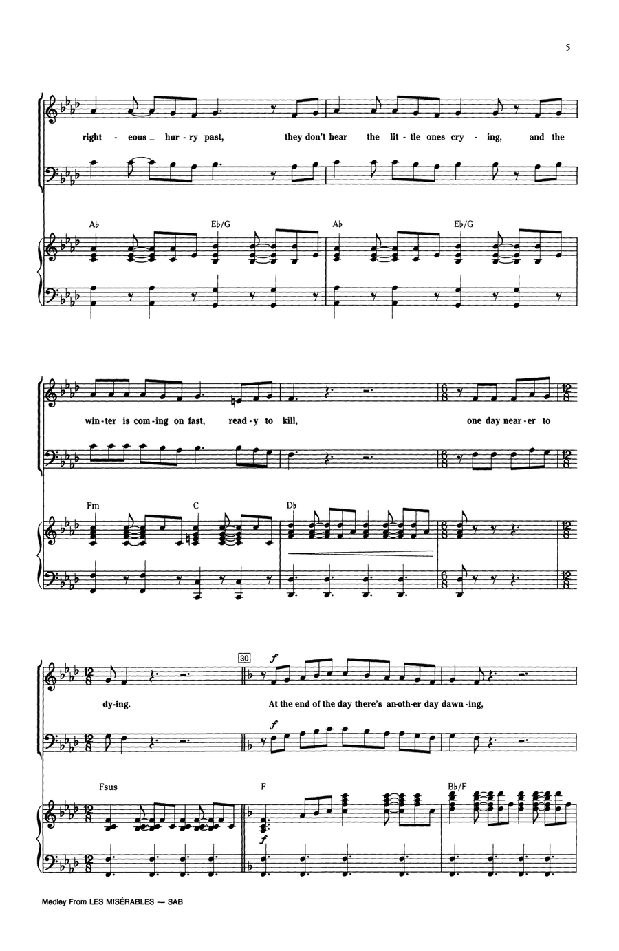 Les Miserables (Choral Medley) (arr. Ed Lojeski) 3-Part scores gallery preview page 4