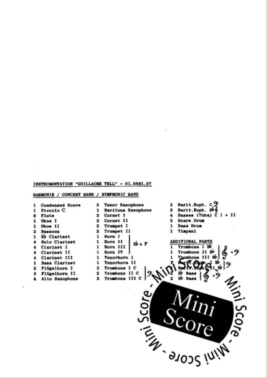 Wilhelm Tell/Guillaume Tell Concert Band scores gallery preview page 5