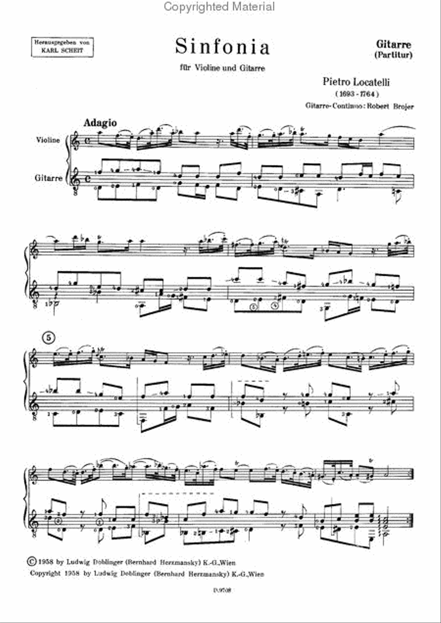 Sinfonia d-moll Violin scores gallery preview page 2