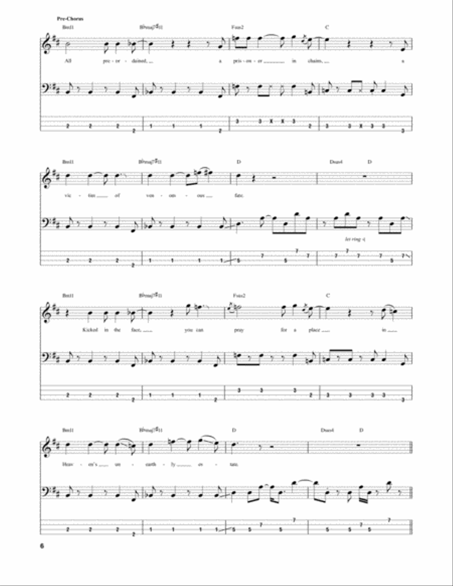 Freewill Guitar Tablature scores gallery preview page 6