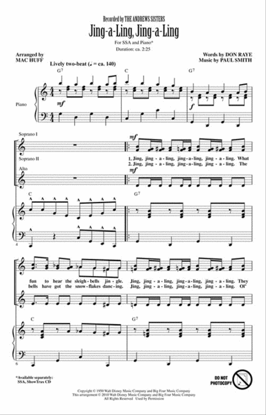 Jing-a-Ling, Jing-a-Ling Choir scores gallery preview page 2
