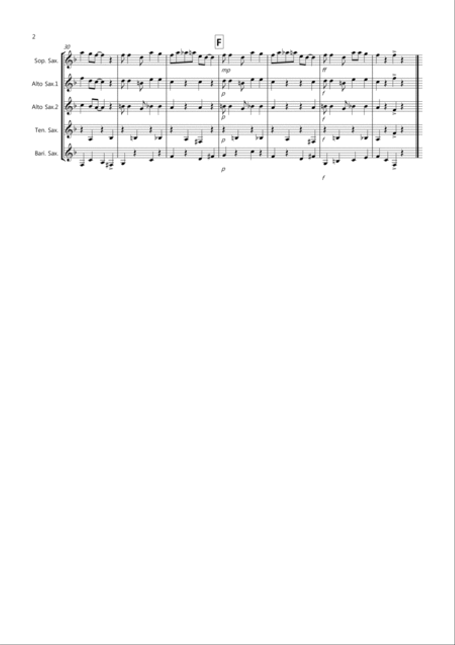 Burnie's Saxophone Quintet Collection Saxophone Quintet scores gallery preview page 2