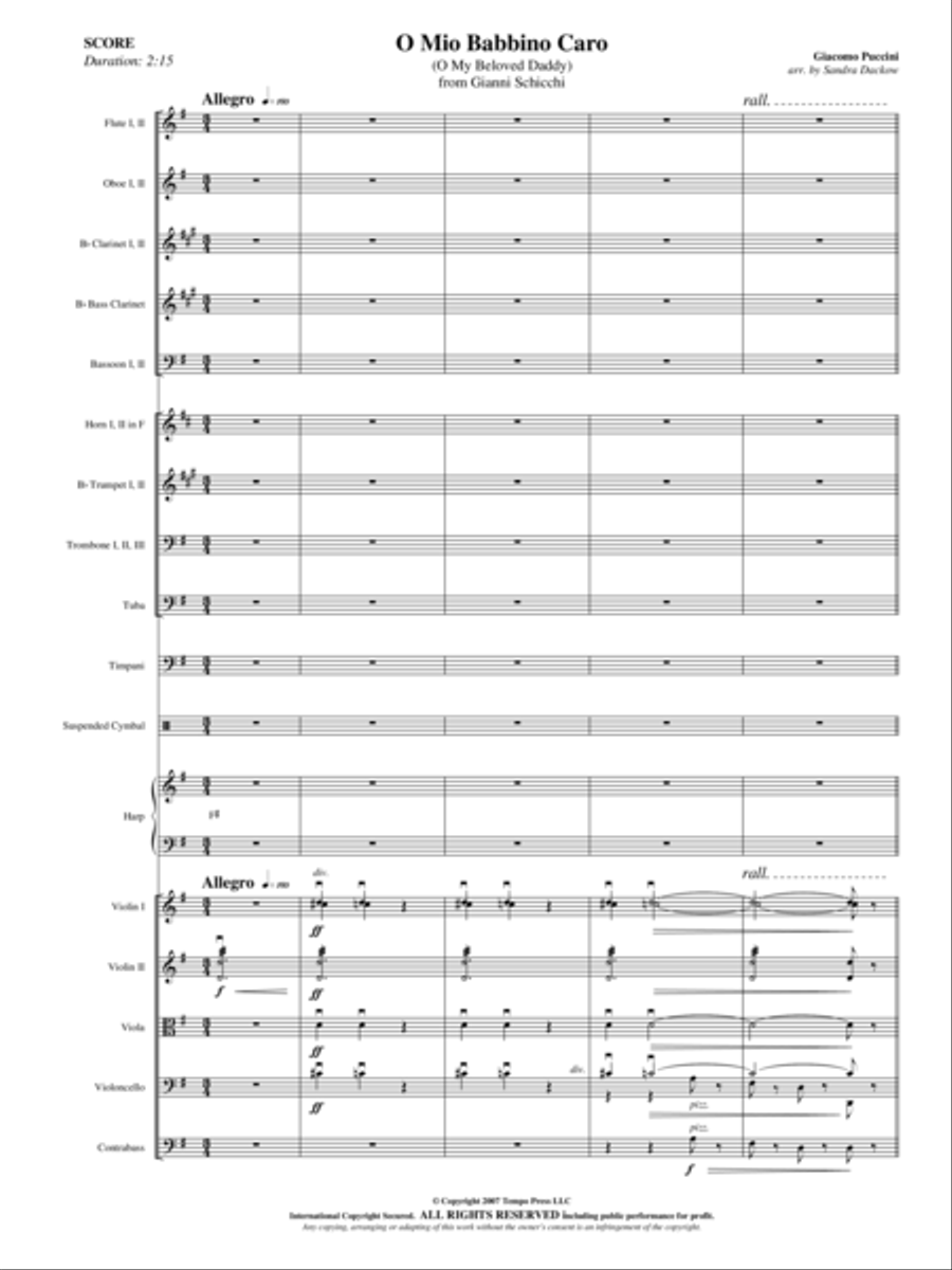 Gianni Schicchi: O Mio Babbino Caro Orchestra scores gallery preview page 2