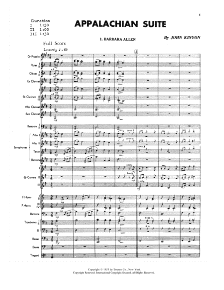 Appalachian Suite by John Kinyon
                        Concert Band -
                         Digital Sheet Music
                        