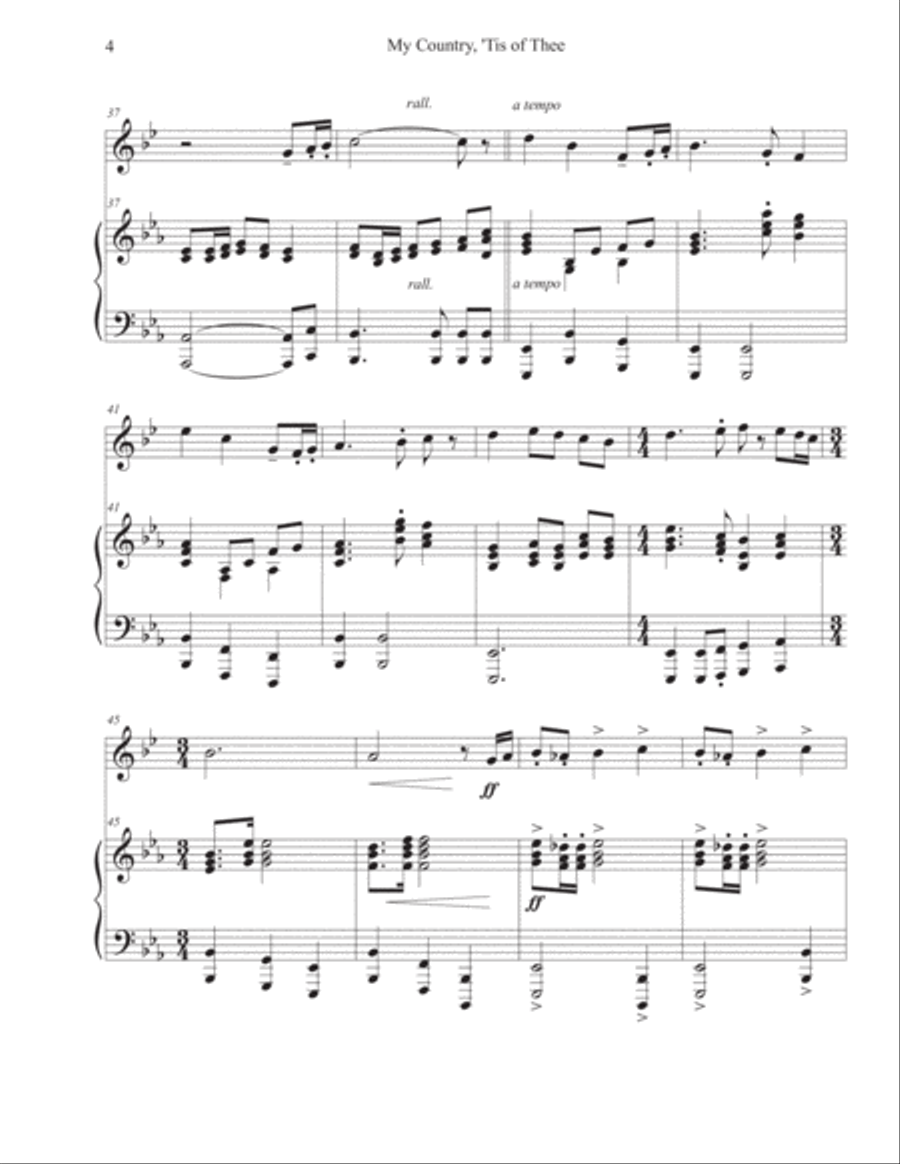 My Country, 'Tis of Thee (French Horn-Piano) Horn scores gallery preview page 4