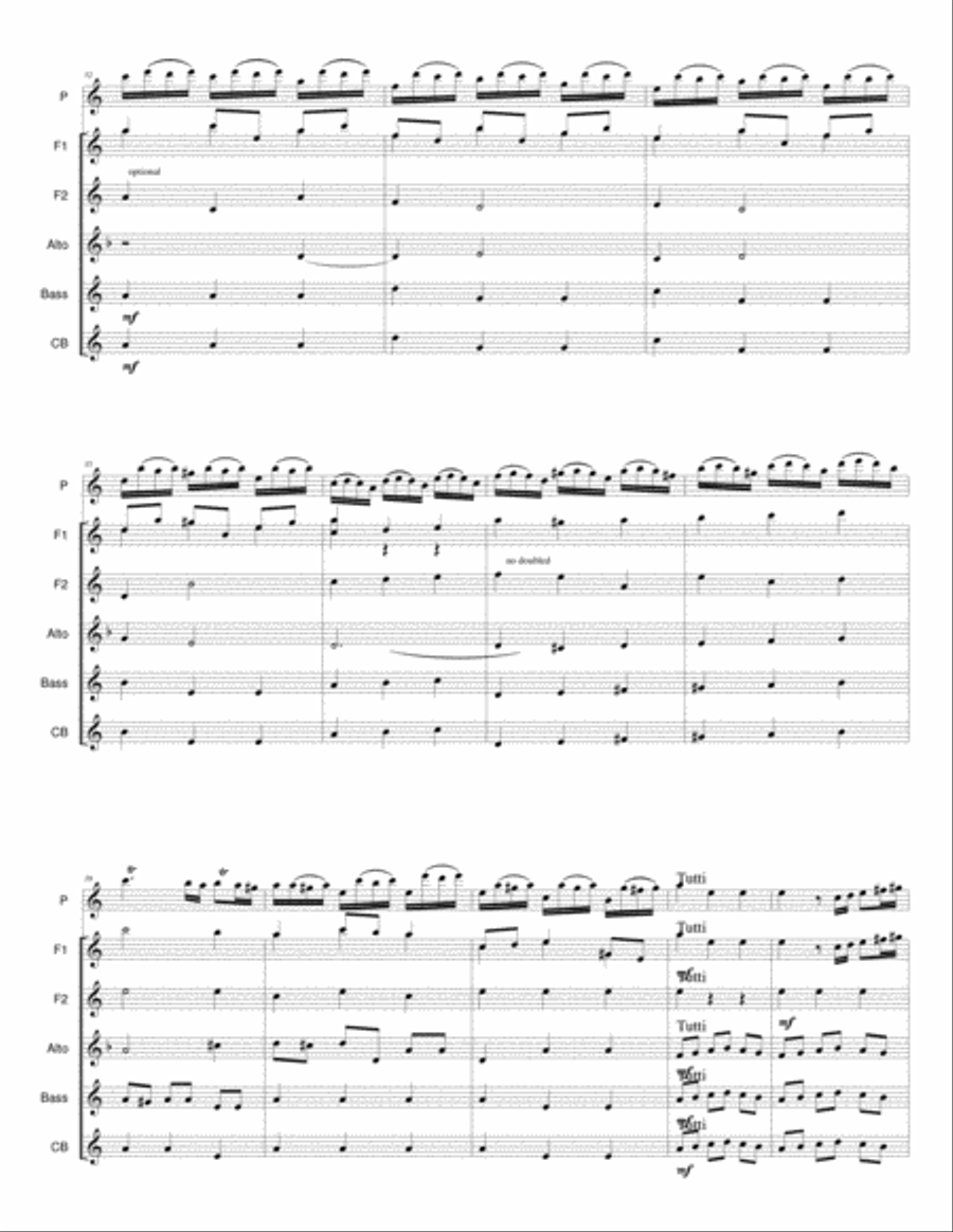 A. Vivaldi Flautino Concerto RV443 Woodwind Ensemble scores gallery preview page 3