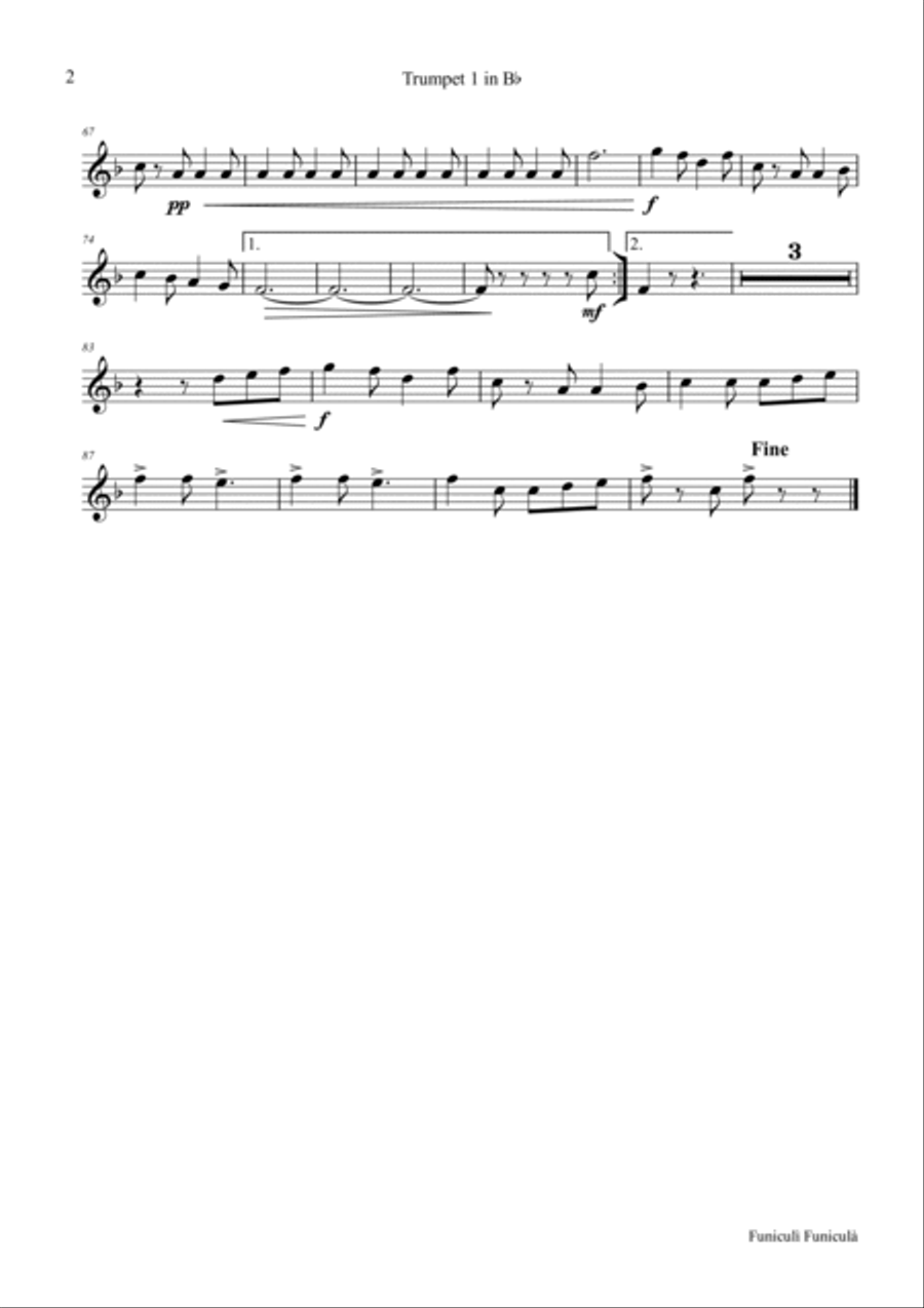 Funiculi Funicula - Italian Evergreen - Brass Quartet Brass Quartet scores gallery preview page 6