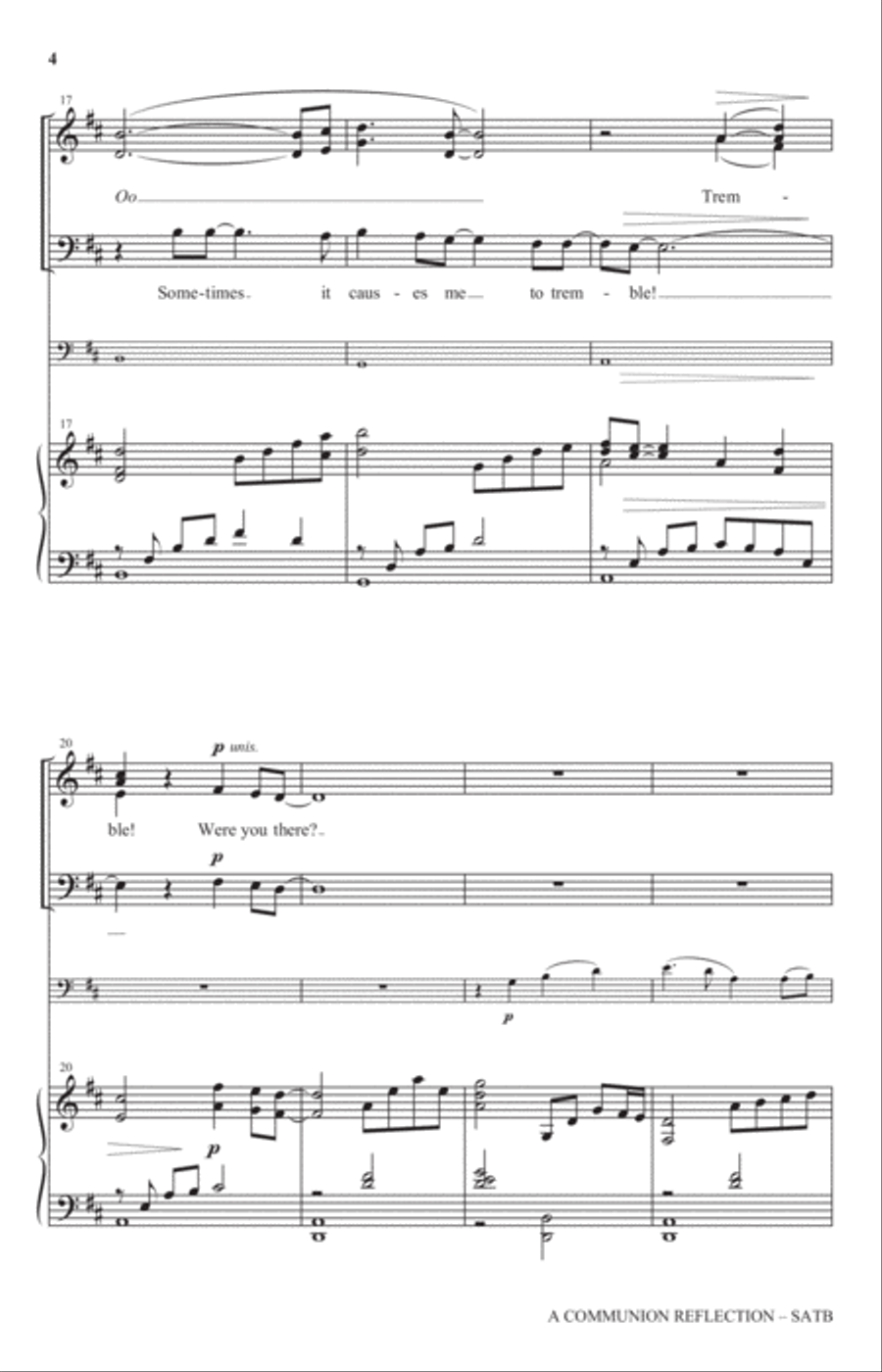 A Communion Reflection (Were You There?) 4-Part scores gallery preview page 3