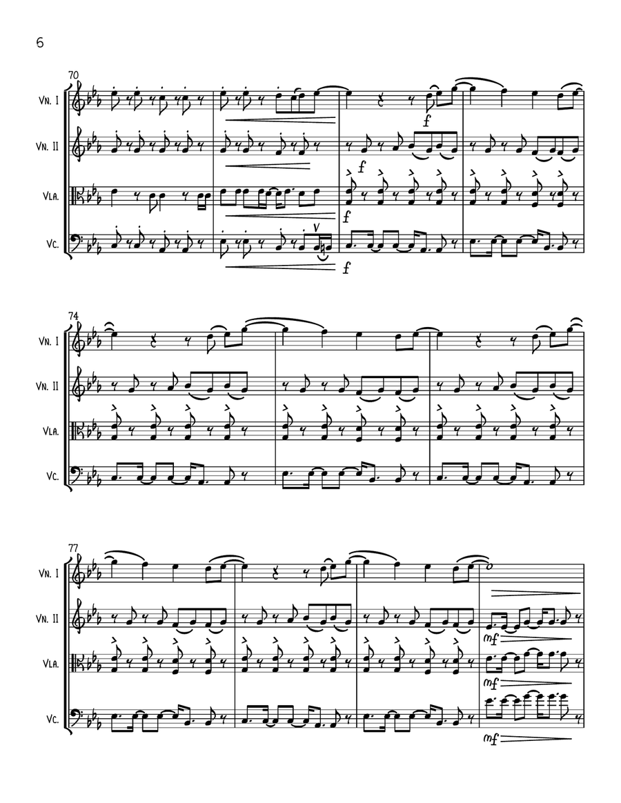 Give Me Everything (Tonight) String Quartet scores gallery preview page 6