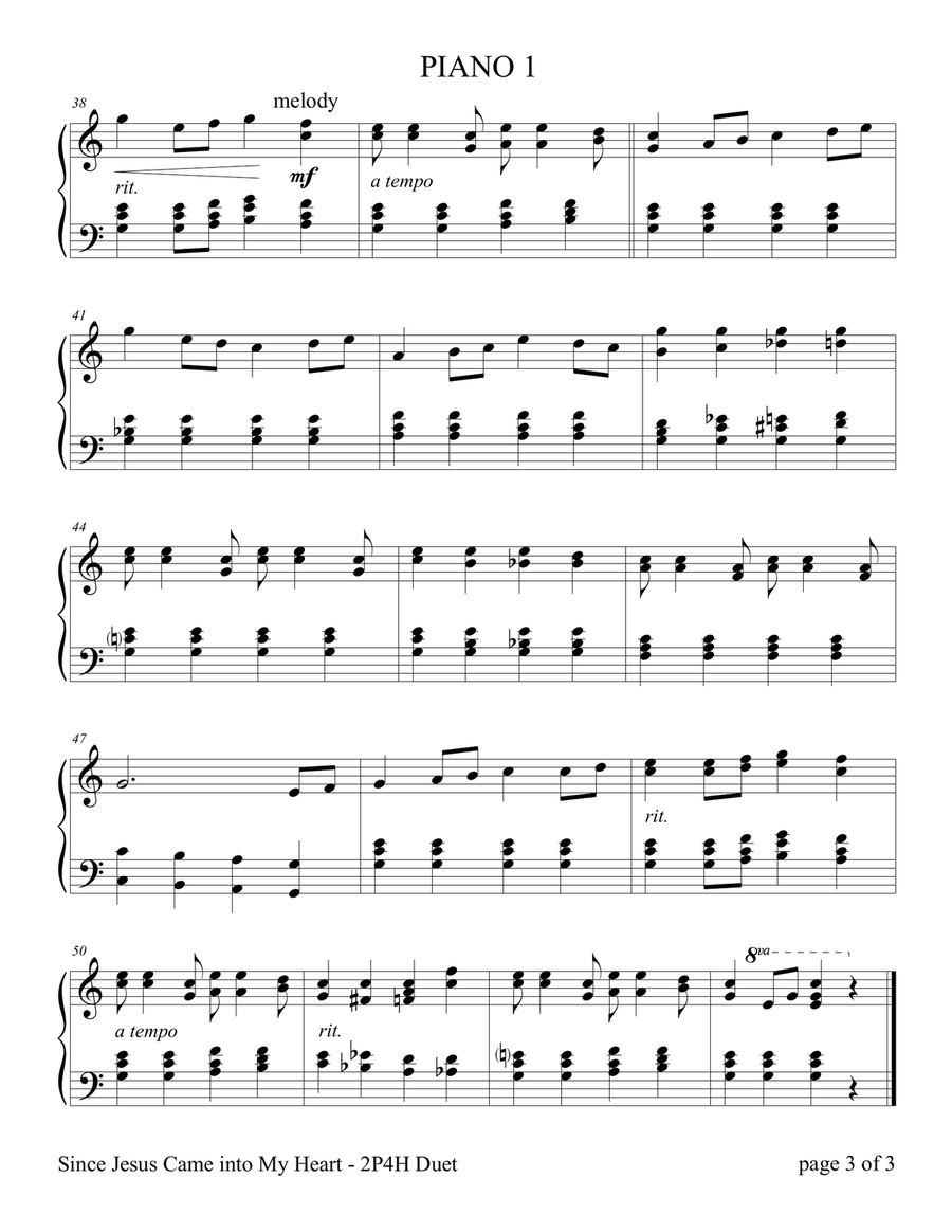 Since Jesus Came into My Heart (2 Pianos, 4 Hands Duet) Piano Duet scores gallery preview page 5