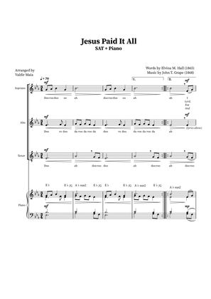 Jesus Paid It All - SAT Trio or Choir (Piano Accompaniment + Chords)