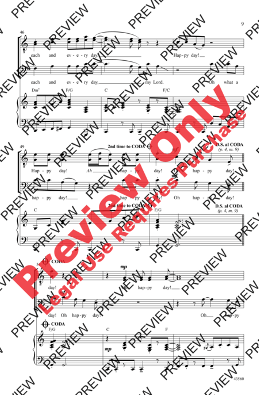 Oh Happy Day Men's Choir scores gallery preview page 8