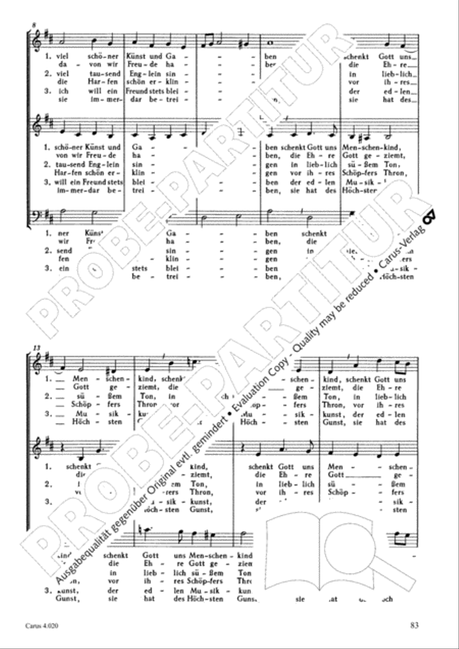 Calvisius: Tricinia. Psalmen und Motetten zu drei Stimmen Choir scores gallery preview page 84