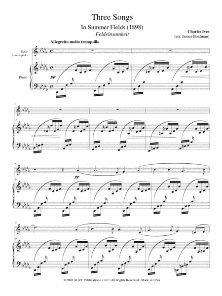 Three Songs for Saxophone and Piano