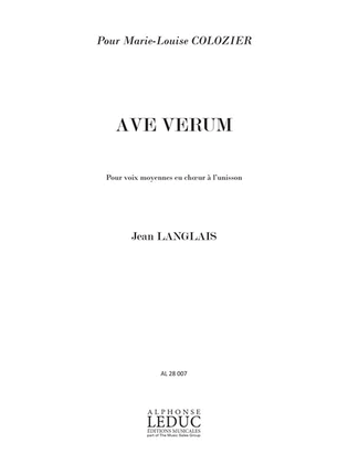 Book cover for Ave Verum (med) (voice Solo)