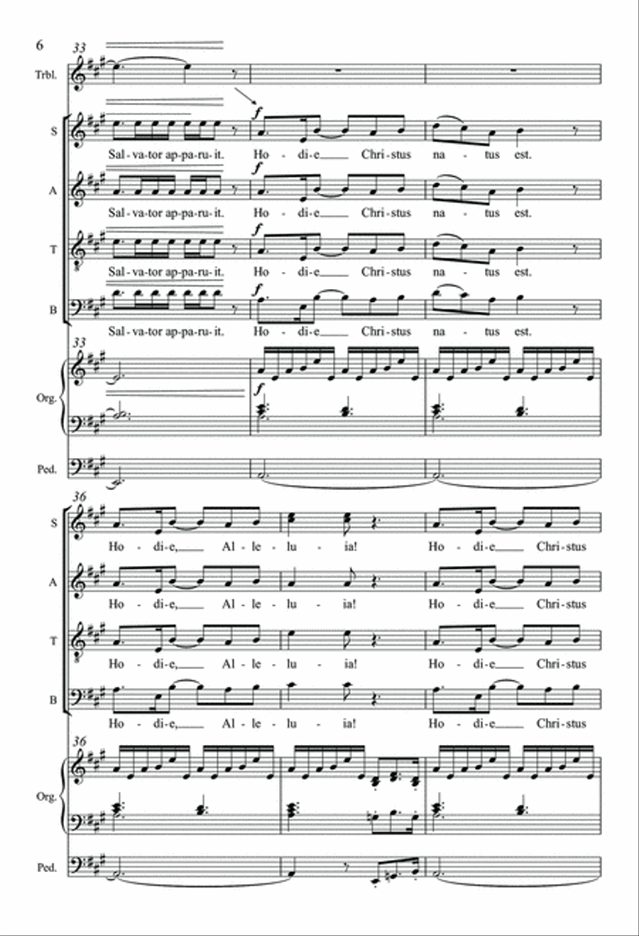 Hodie Christus Natus Est 4-Part scores gallery preview page 6