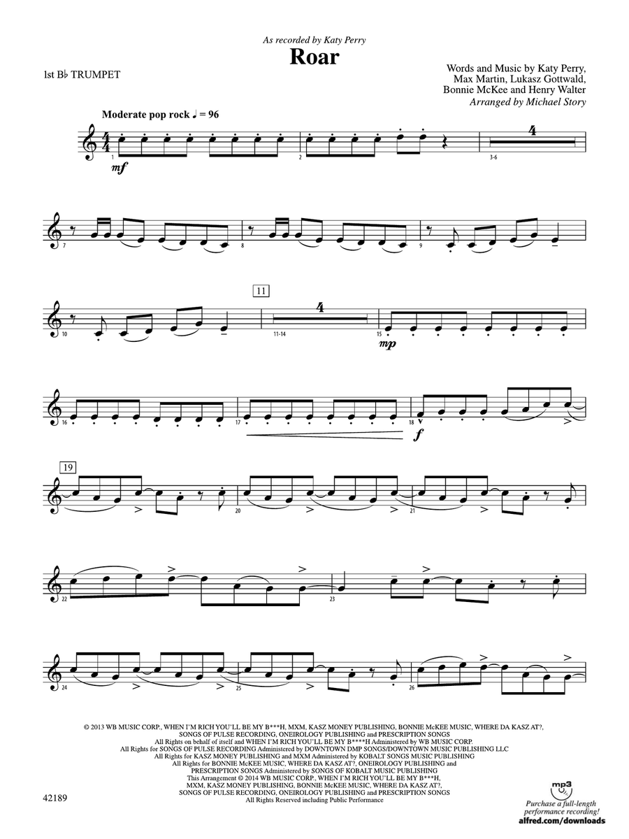 Roar: 1st B-flat Trumpet