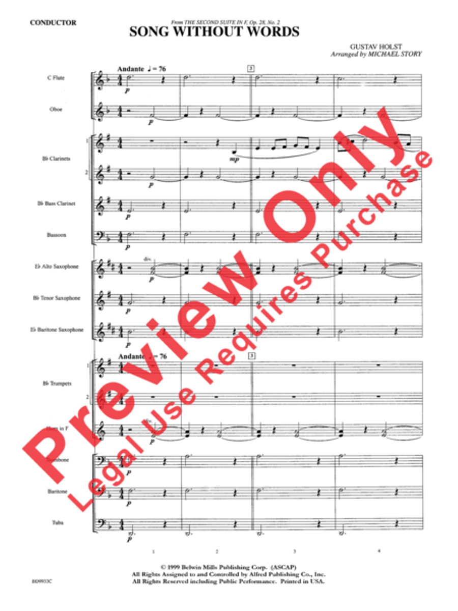 Song Without Words Song Without Words Concert Band scores gallery preview page 3
