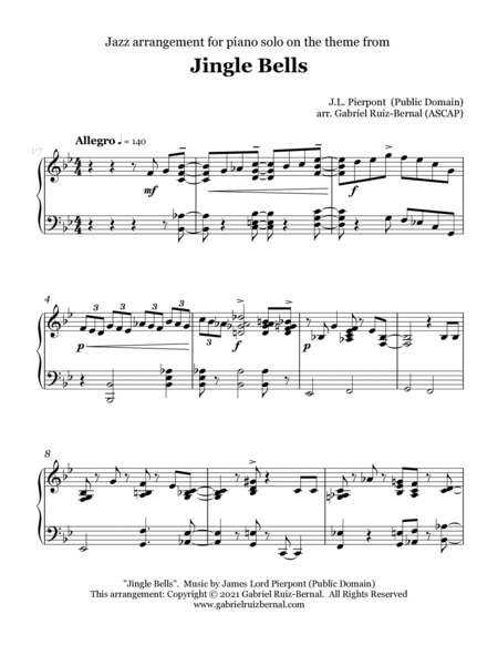 JINGLE BELLS (jazz piano arrangement)