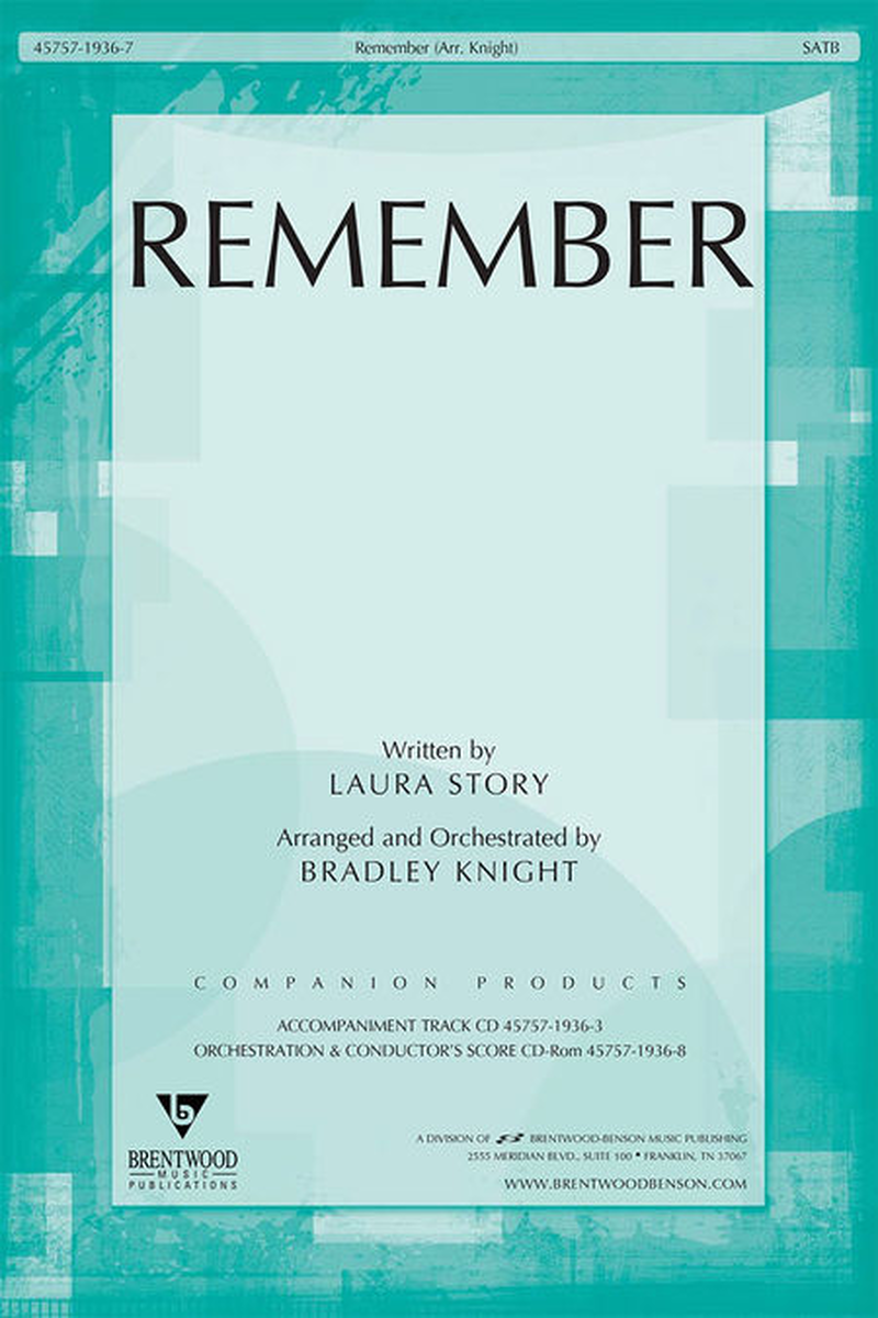 Remember (Orchestra Parts and Conductor's Score, CD-ROM)