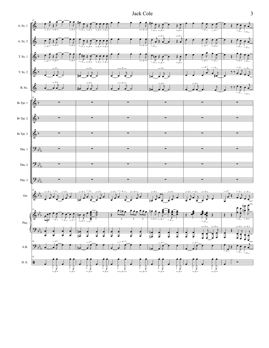 Jack Cole (for Jazz Band) Jazz Ensemble scores gallery preview page 3