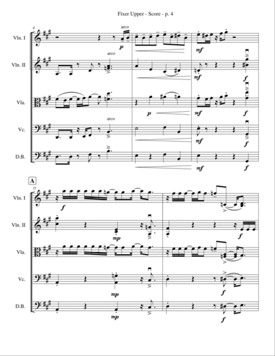 Fixer Upper String Quartet scores gallery preview page 4