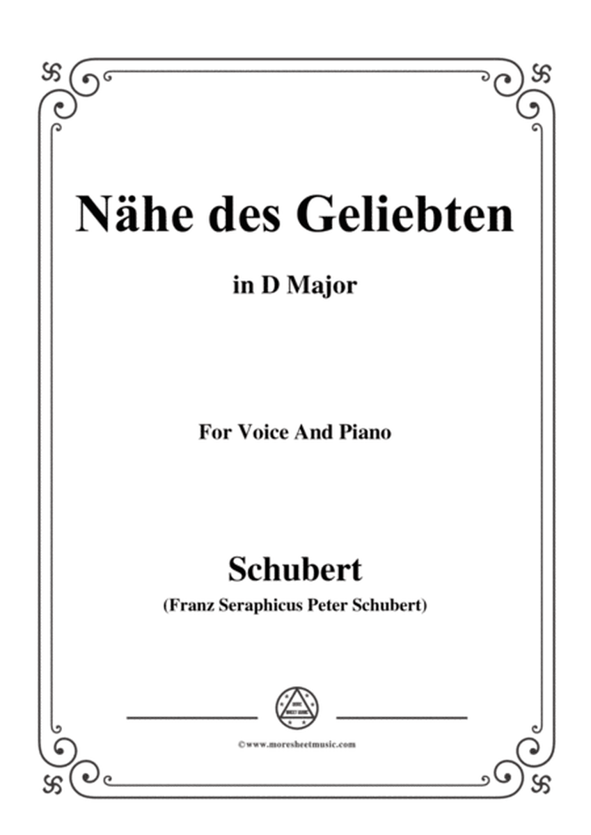 Schubert-Nähe des Geliebten,Op.5 No.2,in D Major,for Voice&Piano image number null