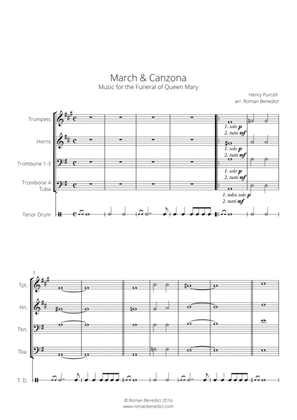 Book cover for Purcell: March And Canzona From Music For The Funeral Of Queen Mary (Brass Ensemble)