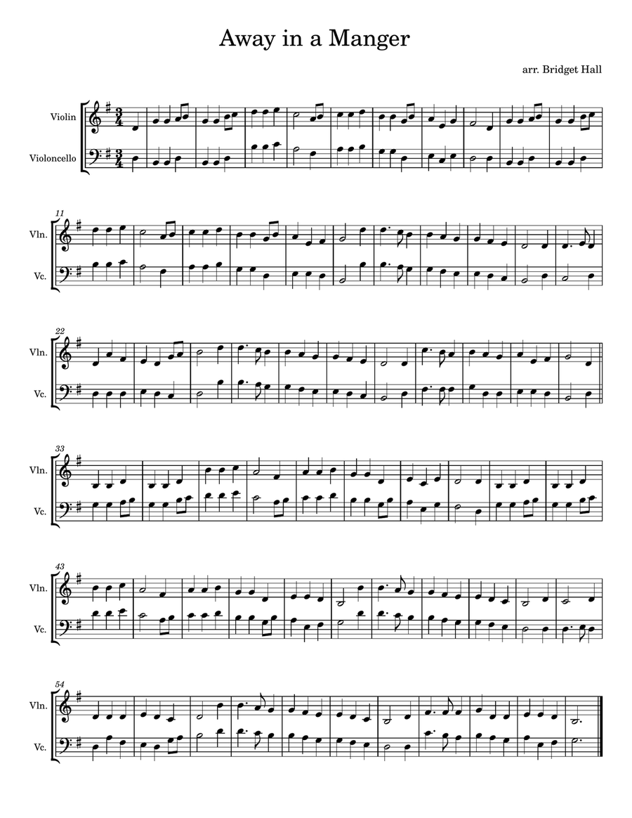 22 Christmas Duets for Violin and Cello String Duet scores gallery preview page 5