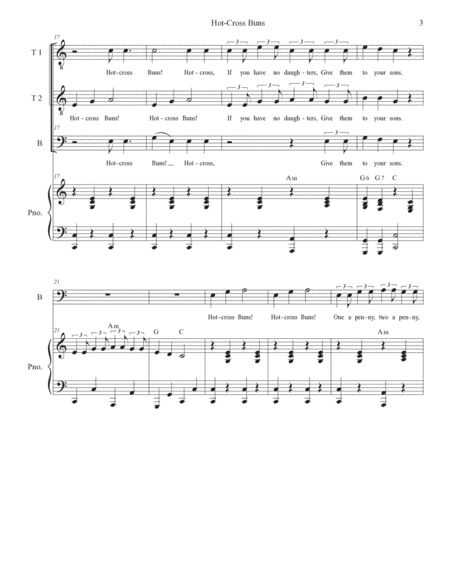 Hot-Cross Buns (Vocal Trio - (TTB) image number null